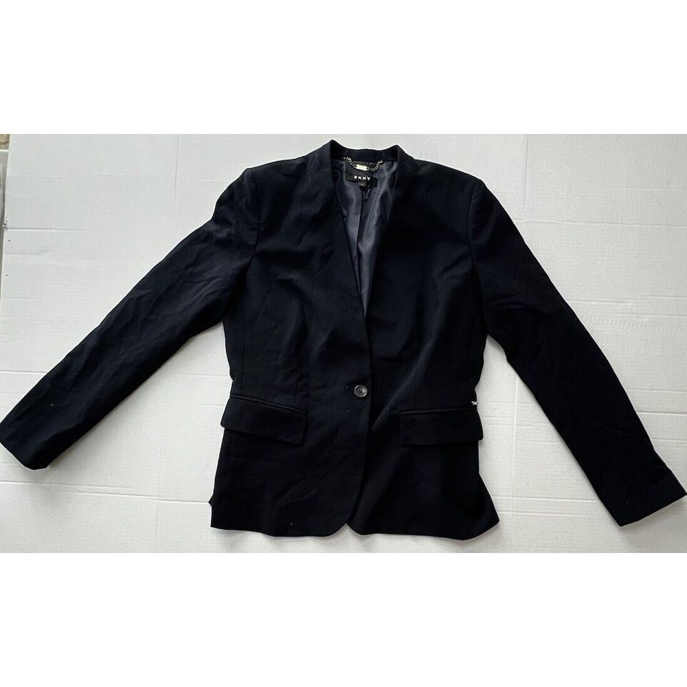 DKNY Women's‎ Navy Blue Single Button Blazer Suit Jacket Size 6